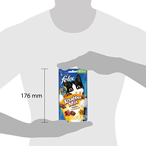 Felix Knabber Mix Katzensnack Original, 8er Pack (8 x 60 g) - 12