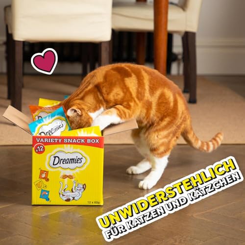 Dreamies Katzensnacks Mix mit Lachs und Käse, 6 Packungen (6 x 60 g) - 12