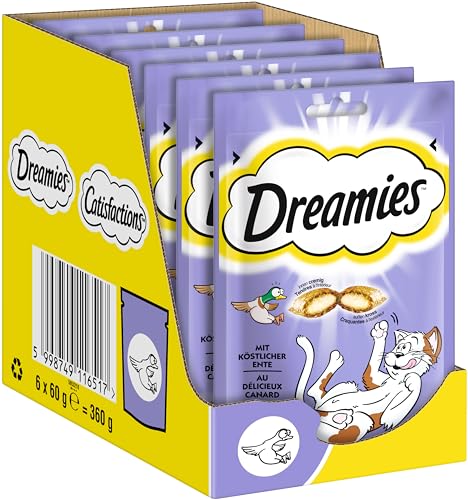 Dreamies Katzensnacks Klassiker mit Ente – 6 Packungen (6 x 60g)