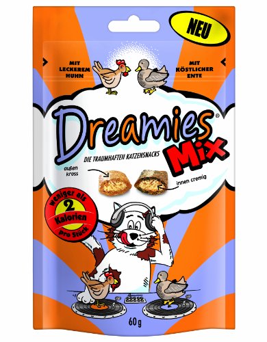 Dreamies Katzensnack Mix mit Huhn und Ente, 3er Pack (3 x 60g)