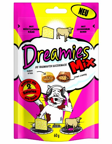Dreamies Katzensnack Mix mit Käse und Rind, 3er Pack (3 x 60g)
