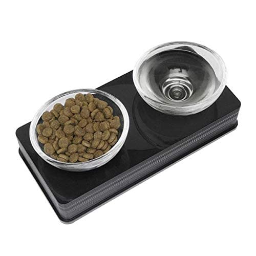 Catit 54531 Katzennapf – Glass Diner – 2 x 200 ml schwarz - 2