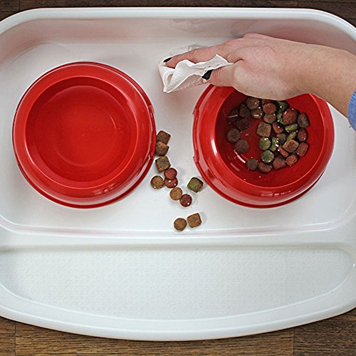 Ferplast Futterbar für Katzen Lindo – 2 Näpfe in Rot, 0,6 L - 5