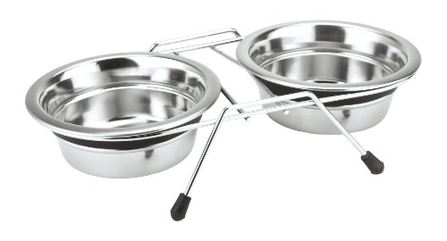 Nobby Doppelnapf Edelstahl „Silent Diner“