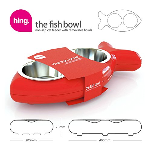 Katzennapf in Fischform – für Wasser und Futter, rot - 4