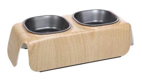 Catit Katzennapf erhöht aus Melamin in Holzoptik – 2 x 230 ml