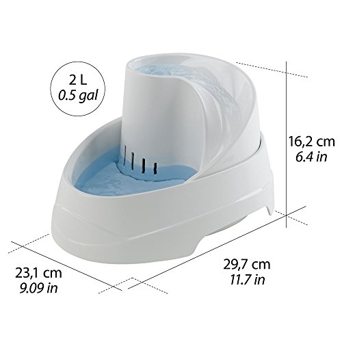 Ferplast 71300011 Katzen- und Hundetrinkbrunnen VEGA, Inhalt: 2 Liter, Maße: 23 x 29,5 x 16 cm - 2