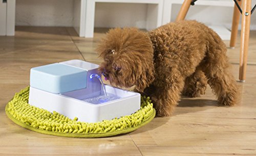 Hund Katze Trinkbrunnen Haustierbrunnen LED automatische Haustier-Wasser-Trinkbrunnen mit Kohlefilter und zirkulierenden Wasserspender UV-Desinfektion (LED+UV Desinfektion) - 2