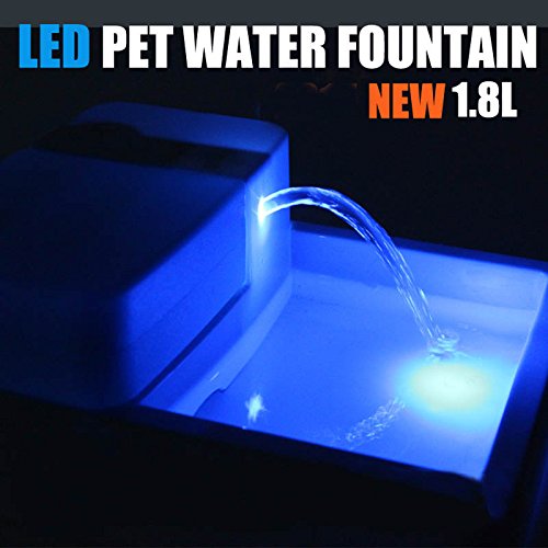 Hund Katze Trinkbrunnen Haustierbrunnen LED automatische Haustier-Wasser-Trinkbrunnen mit Kohlefilter und zirkulierenden Wasserspender UV-Desinfektion (LED+UV Desinfektion) - 4