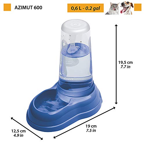 Ferplast 71968099W2 Nahrungsspender AZIMUT 600, für Wasser und Futter, für Katzen und Hunde, Maße: 12,5 x 19 x 19,5 cm, Inhalt 0,6 Liter, weiss - 2