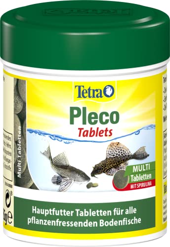 Tetra Pleco Tablets (Grünfutter-Tabletten mit einem hohen Anteil an Spirulina-Algen, Hauptfutter für alle pflanzenfressenden Bodenfische und scheuen Zierfische), 275 Tabletten Dose