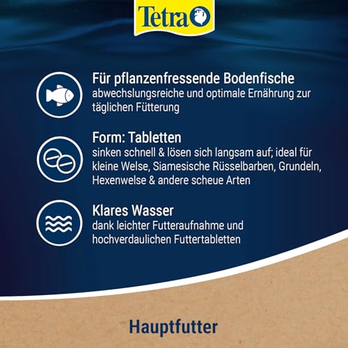 Tetra Pleco Tablets (Grünfutter-Tabletten mit einem hohen Anteil an Spirulina-Algen, Hauptfutter für alle pflanzenfressenden Bodenfische und scheuen Zierfische), 275 Tabletten Dose - 5