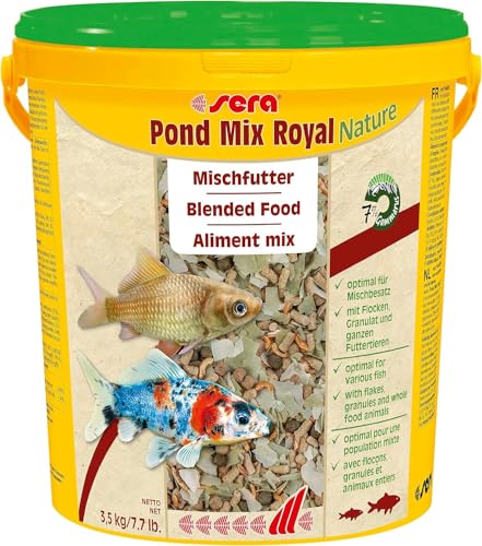 sera 07108 pond mix royal 21 l – Futtermischung aus Flocken, Sticks und mit 7 % Gammarus als Leckerbissen für alle Teichfische - 2