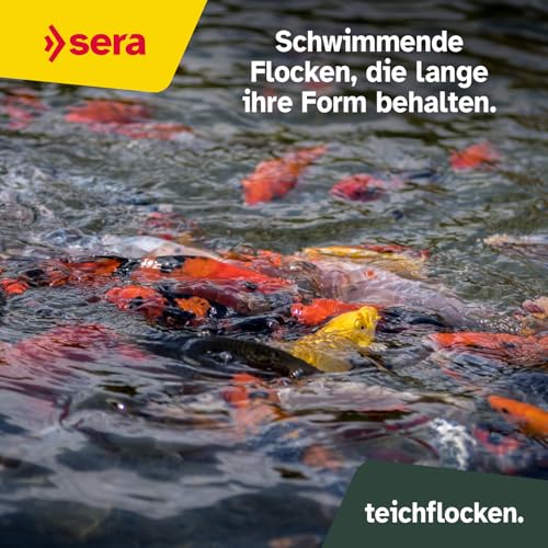 sera 07075 pond flakes 3800 ml – das lange schwimmende Flockenfutter für kleinere Teichfische - 5