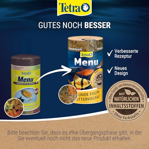TetraMin Menu Hauptfuttermix (für alle Zierfische, 4 verschiedene Flocken in 4 getrennten Kammern, ideal für Fische sämtlicher Wasserzonen), 250 ml Dose - 2