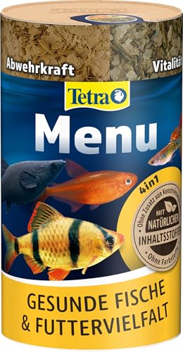TetraMin Menu Hauptfuttermix (für alle Zierfische, 4 verschiedene Flocken in 4 getrennten Kammern, ideal für Fische sämtlicher Wasserzonen), 250 ml Dose - 11