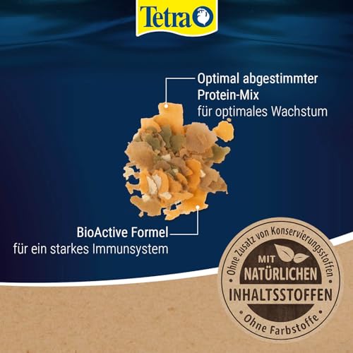TetraMin (Hauptfutter für alle Zierfische in Flockenform, für ein langes und gesundes Fischleben und klares Wasser, plus Präbiotika für verbesserte Körperfunktionen und Futterverwertung), 500 ml Dose - 4