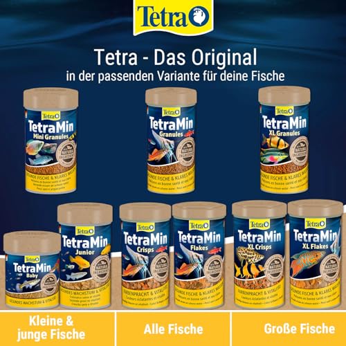 TetraMin (Hauptfutter für alle Zierfische in Flockenform, für ein langes und gesundes Fischleben und klares Wasser, plus Präbiotika für verbesserte Körperfunktionen und Futterverwertung), 500 ml Dose - 8
