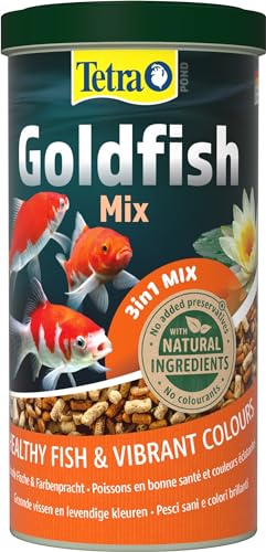Tetra Pond Goldfish Mix Premium Hauptfutter (Futtermix aus besten Flocken), 1 Liter Dose