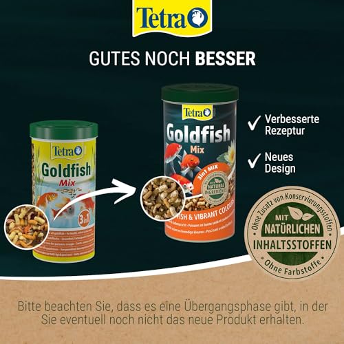 Tetra Pond Goldfish Mix Premium Hauptfutter (Futtermix aus besten Flocken), 1 Liter Dose - 2