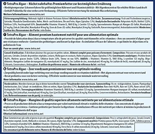 Tetra Pro Algae Premiumfutter (für alle tropischen Zierfische, mit Algenkonzentrat zur Verbesserung der Widerstandskraft, Vitaminstabilität und hoher Nährwert, Spirulina-Alge), 250 ml Dose - 2
