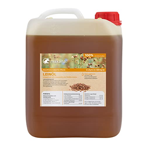 Makana ® Leinöl für Tiere, kaltgepresst, 100% rein, 5000 ml Kanister (1 x 5 l)