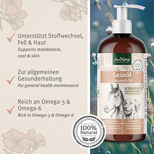 AniForte kaltgepresstes Leinöl 1 Liter- Naturprodukt für Hunde, Katzen & Pferde - 3