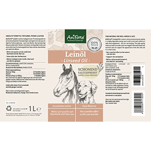 AniForte kaltgepresstes Leinöl 1 Liter- Naturprodukt für Hunde, Katzen & Pferde - 7