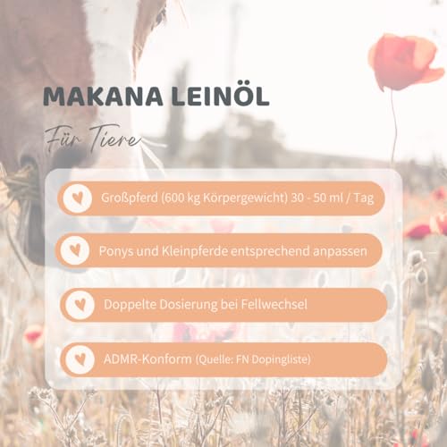 Makana Leinöl für Tiere mit Dosierpumpe und Messbecher, kaltgepresst, 2er Pack (2 x 5 L) - 3