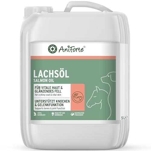 AniForte Omega 3-Lachsöl – 5 Liter Kanister, Naturprodukt für Hunde & Pferde