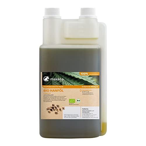 Makana ® BIO Hanföl für Tiere, kaltgepresst, 100% rein, 1000 ml Dosierflasche (1 x 1 l)