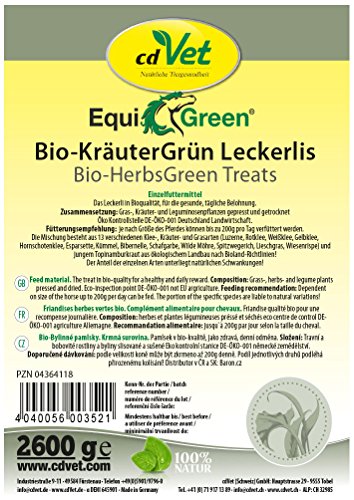 cdVet Naturprodukte EquiGreen Bio-KräuterGrün Leckerlis 2,6 kg - 2