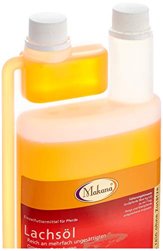 Makana ® Lachsöl für Tiere, 100% rein, 1000 ml Dosierflasche (1 x 1 l) - 3