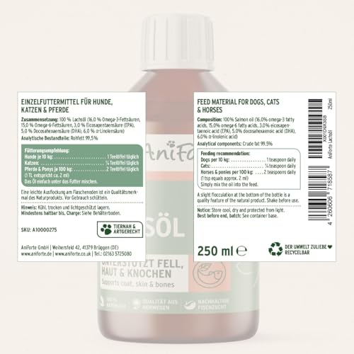 AniForte Omega 3-Lachsöl 250 ml – Naturprodukt für Hunde und Katzen - 8