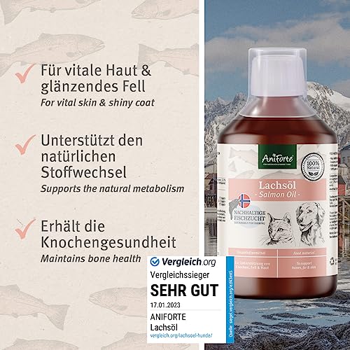 AniForte Omega 3-Lachsöl 500 ml- Naturprodukt für Hunde und Pferde - 3