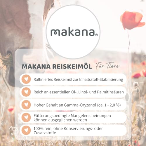 Makana ® Reiskeimöl für Tiere, raffiniert, 100% rein, 1000 ml Dosierflasche (1 x 1 l) - 2
