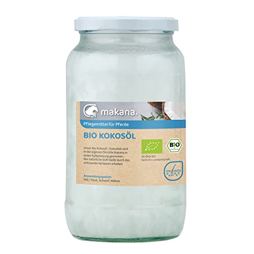 Makana ® BIO Kokosöl/ Kokosfett Insektenschutz für Tiere, kaltgepresst, 100% rein, 900 ml Glas (1 x 0,9 l)