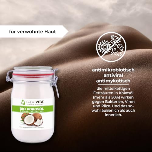 MeaVita Bio Kokosöl, nativ, 1er Pack (1 x 1000 ml) - 6