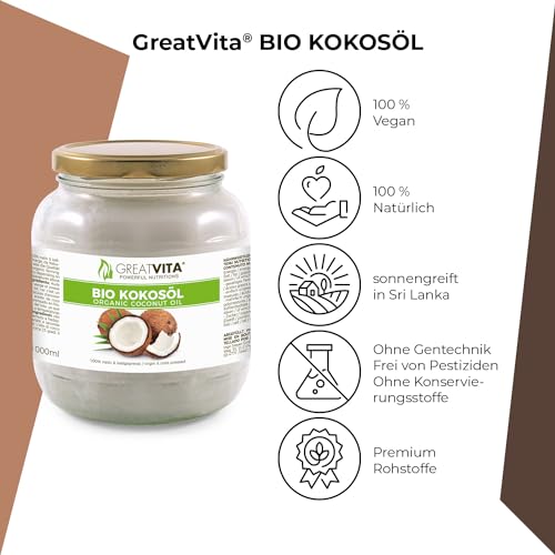 MeaVita Bio Kokosöl, nativ, 1er Pack (1 x 1000 ml) - 2