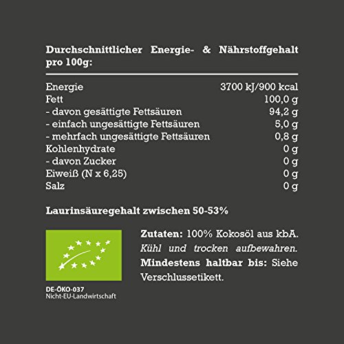 mituso Bio Kokosöl, nativ, 1er Pack (1 x 1 l) im Eimer - 2