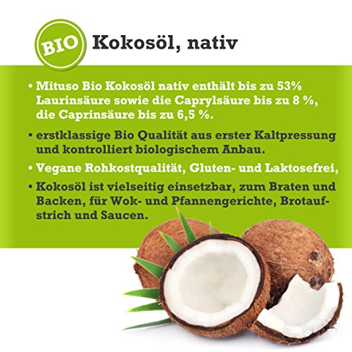 mituso Bio Kokosöl, nativ, 1er Pack (1 x 1 l) im Eimer - 6
