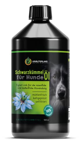Schwarzkümmelöl 1000ml ungefiltert für Hunde *** mühlenfrisch direkt vom Hersteller Kräuterland Natur-Ölmühle *** 100% naturrein ***