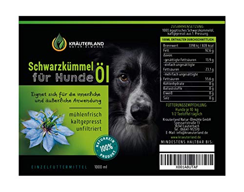Schwarzkümmelöl 1000ml ungefiltert für Hunde *** mühlenfrisch direkt vom Hersteller Kräuterland Natur-Ölmühle *** 100% naturrein *** - 3