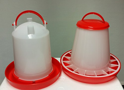 Futterspender für Geflügel 1,5 KG PLUS Stülptränke 1,5 Ltr. – Antibakteriell