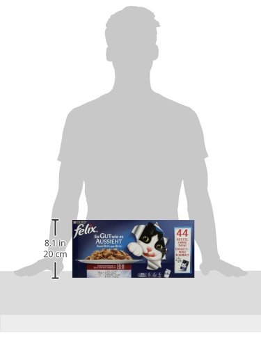 Felix So gut wie es aussieht Katzenfutter Fleischauswahl mit Huhn, Rind, Kaninchen, Lamm, 44 Beutel (44 x 100 g) - 3