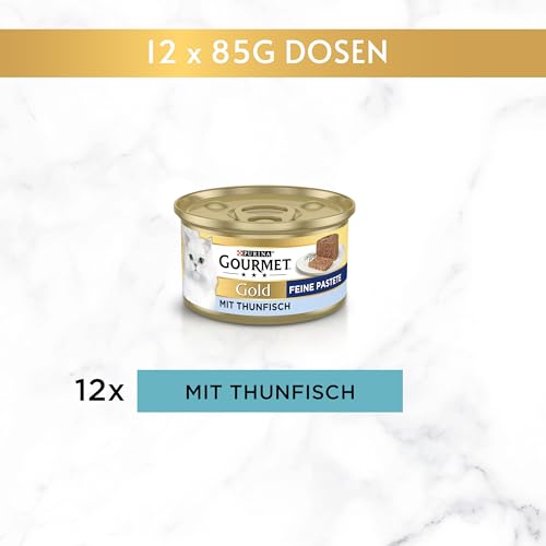 Gourmet Gold Katzenfutter Feine Pastete mit Thunfisch, 12er Pack (12 x 85 g) Dosen - 2