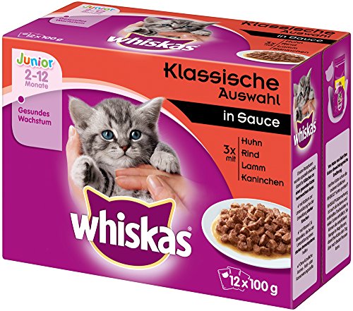 Whiskas Junior Katzenfutter Fleischauswahl in Sauce, 48 Beutel (4 x 12 x 100 g) - 2