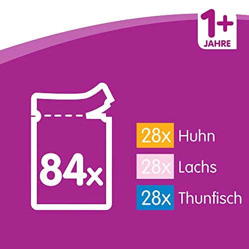 Whiskas 1+ Katzenfutter Fisch und Geflügelauswahl in Gelee, 84 Beutel (84 x 100 g) - 3