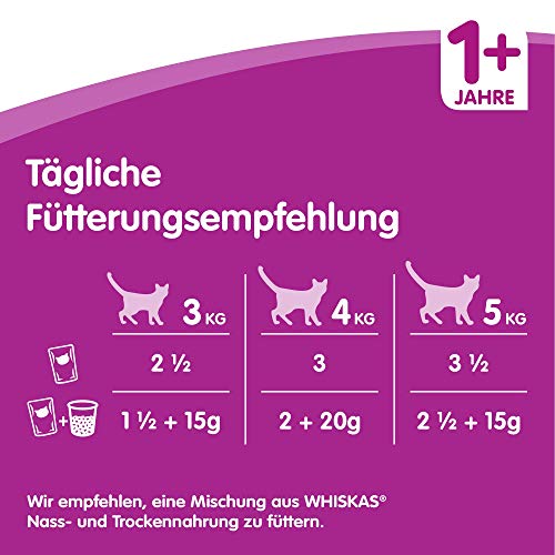 Whiskas 1+ Katzenfutter Fisch und Geflügelauswahl in Gelee, 84 Beutel (84 x 100 g) - 4