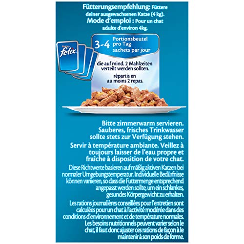Felix So gut wie es aussieht Katzenfutter Fleisch Mix4er Pack, (4 x 24 x 100 g) Beutel - 4